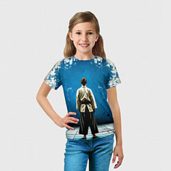 Футболка детская Айкидоист на синем, цвет: 3D-принт — фото 2
