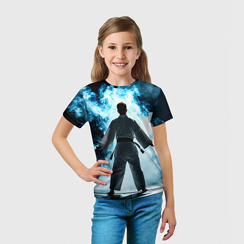 Детская футболка Айкидоист в дыму / 3D-принт – фото 5