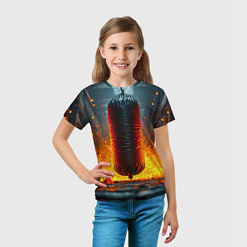 Детская футболка Боксерская груша в огне / 3D-принт – фото 5