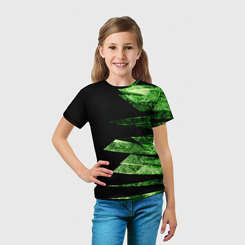 Детская футболка Color green black / 3D-принт – фото 5