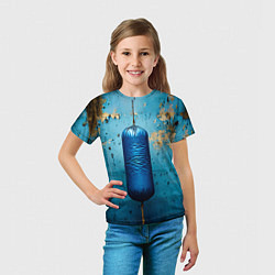 Футболка детская Синяя боксерская груша, цвет: 3D-принт — фото 2