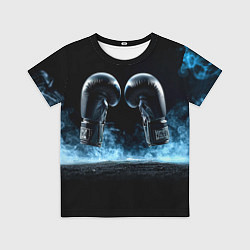Футболка детская Черные бойцовские перчатки в дыму, цвет: 3D-принт
