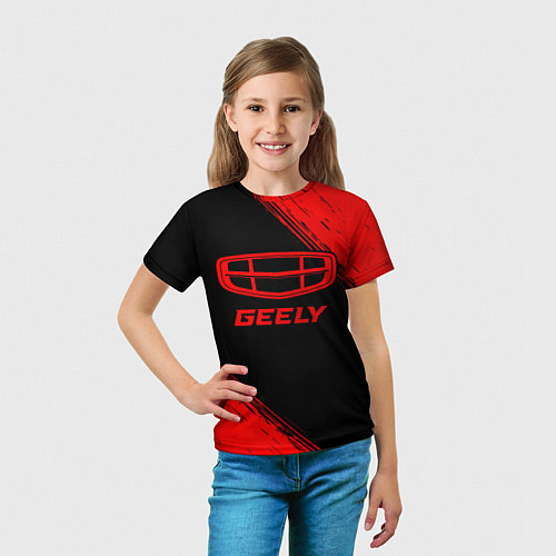 Детская футболка Geely - red gradient / 3D-принт – фото 5