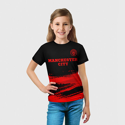 Детская футболка Manchester City - red gradient посередине / 3D-принт – фото 5