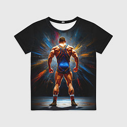 Футболка детская Греко-римский борец на черном, цвет: 3D-принт