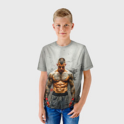 Футболка детская Дастин Порье на сером, цвет: 3D-принт — фото 2