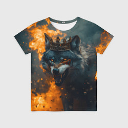 Футболка детская Злой волк в огне, цвет: 3D-принт