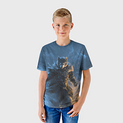 Футболка детская Волк и молния, цвет: 3D-принт — фото 2