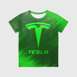 Футболка детская Tesla - green gradient, цвет: 3D-принт