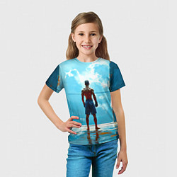 Футболка детская Кикбоксер в синем, цвет: 3D-принт — фото 2