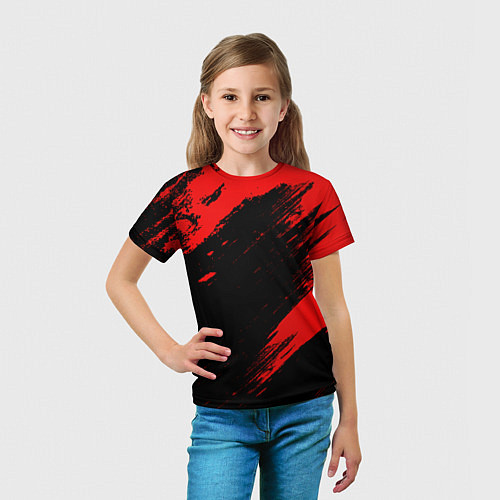 Детская футболка Color red black line / 3D-принт – фото 5