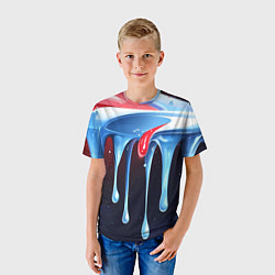 Футболка детская Синие и красные слизи текстура, цвет: 3D-принт — фото 2