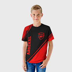 Футболка детская Arsenal - red gradient вертикально, цвет: 3D-принт — фото 2
