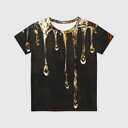 Футболка детская Мед на коричневой текстуре, цвет: 3D-принт