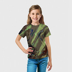 Футболка детская Абстракция тон хаки, цвет: 3D-принт — фото 2