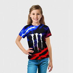 Футболка детская Monster energy молнии неон, цвет: 3D-принт — фото 2