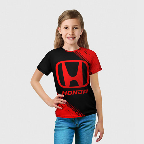 Детская футболка Honda - red gradient / 3D-принт – фото 5