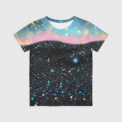 Футболка детская Блестящая текстура на черном, цвет: 3D-принт