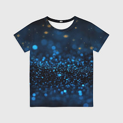 Футболка детская Боке блестяшки на черном, цвет: 3D-принт