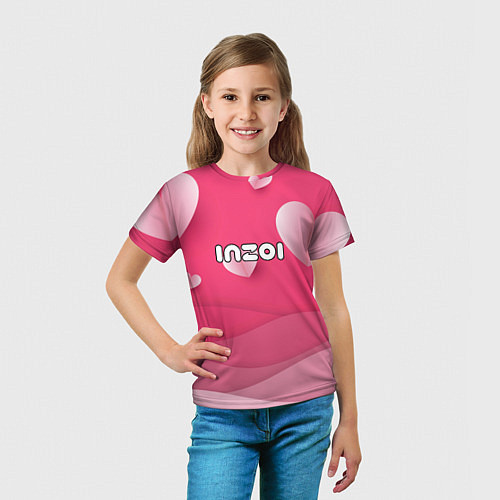 Детская футболка Inzoi розовые сердечки / 3D-принт – фото 5
