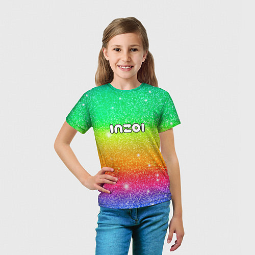 Детская футболка Inzoi блестящий радужный фон / 3D-принт – фото 5