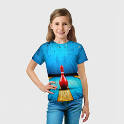 Футболка детская Красная кегля на синем, цвет: 3D-принт — фото 2