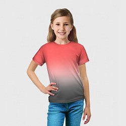 Футболка детская Бледный красно-серый градиент, цвет: 3D-принт — фото 2