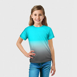 Футболка детская Серо-голубой светлый градиент, цвет: 3D-принт — фото 2