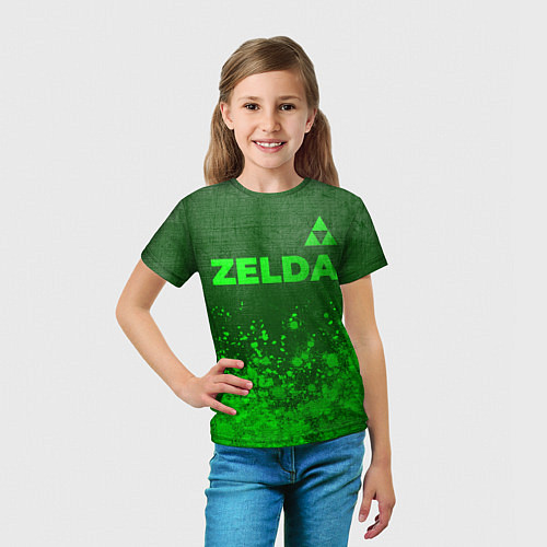 Детская футболка Zelda - green gradient посередине / 3D-принт – фото 5