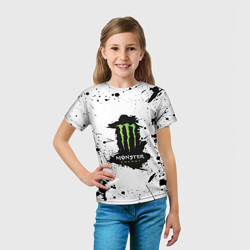 Детская футболка Monster energy брызги красок / 3D-принт – фото 5