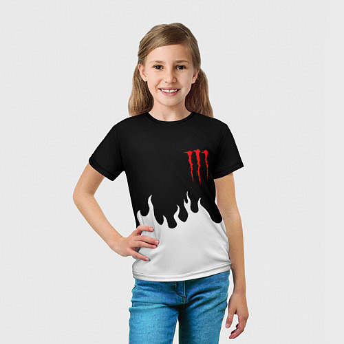 Детская футболка Monster energy red logo / 3D-принт – фото 5