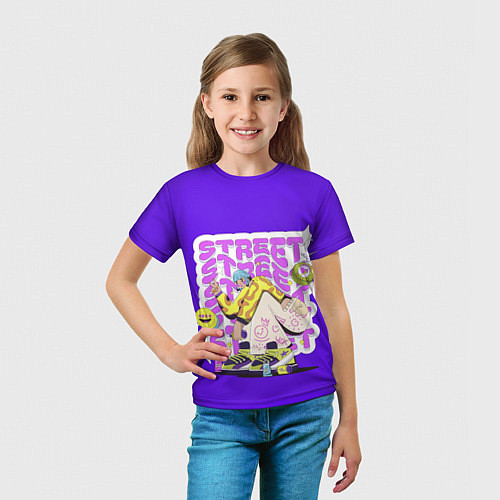 Детская футболка Street Y2K girl violet / 3D-принт – фото 5