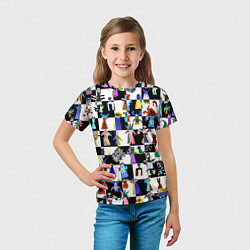 Футболка детская Монстрики на шахматном фоне, цвет: 3D-принт — фото 2