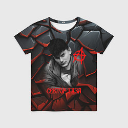 Футболка детская Юрий Хой Сектор газа портрет на камнях, цвет: 3D-принт