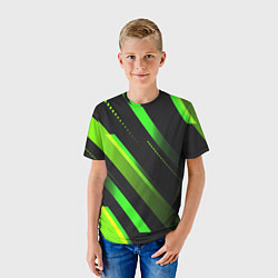 Футболка детская Color black green, цвет: 3D-принт — фото 2