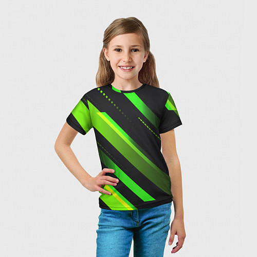 Детская футболка Color black green / 3D-принт – фото 5