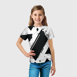Футболка детская Color black white, цвет: 3D-принт — фото 2