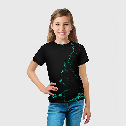 Детская футболка Color black turquoise / 3D-принт – фото 5