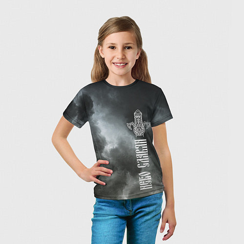 Детская футболка Славянский Перун - небо славян / 3D-принт – фото 5