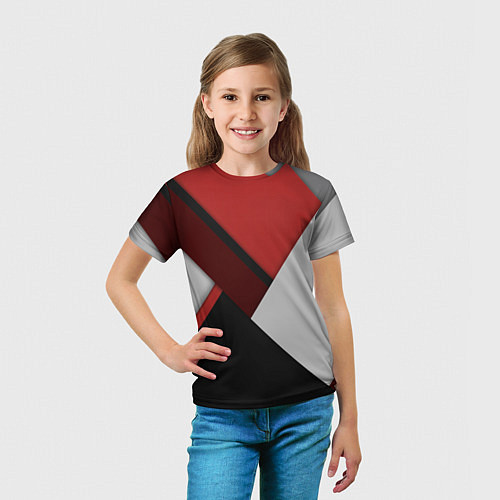 Детская футболка Color black red grey / 3D-принт – фото 5