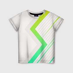 Футболка детская Color white line green, цвет: 3D-принт