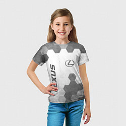 Футболка детская Lexus - white gradient вертикально, цвет: 3D-принт — фото 2