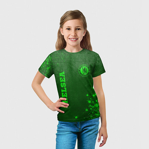 Детская футболка Chelsea - green gradient вертикально / 3D-принт – фото 5
