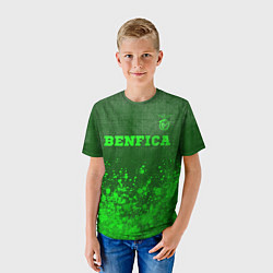 Футболка детская Benfica - green gradient посередине, цвет: 3D-принт — фото 2