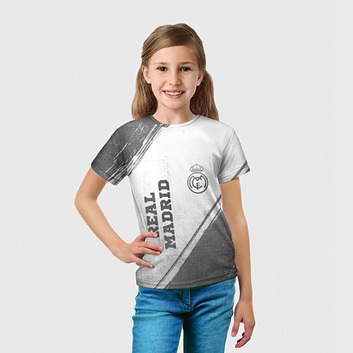 Детская футболка Real Madrid - white gradient вертикально / 3D-принт – фото 5