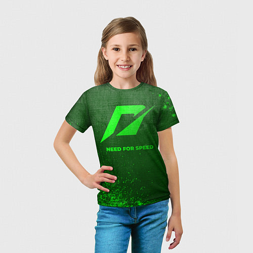 Детская футболка Need for Speed - green gradient / 3D-принт – фото 5