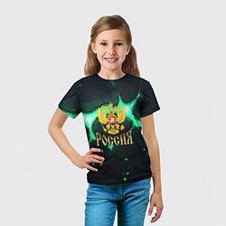 Футболка детская Россия надпись и герб, цвет: 3D-принт — фото 2