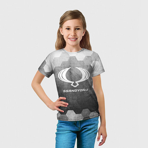 Детская футболка SsangYong - grey gradient / 3D-принт – фото 5