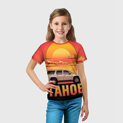 Детская футболка Tahoe на закате джип / 3D-принт – фото 5