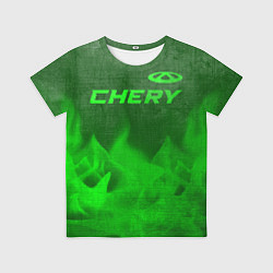 Детская футболка Chery - green gradient посередине